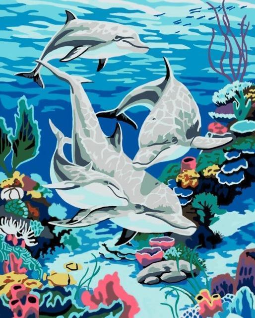 Dolphins Paint by Numbers - All Paint by numbers