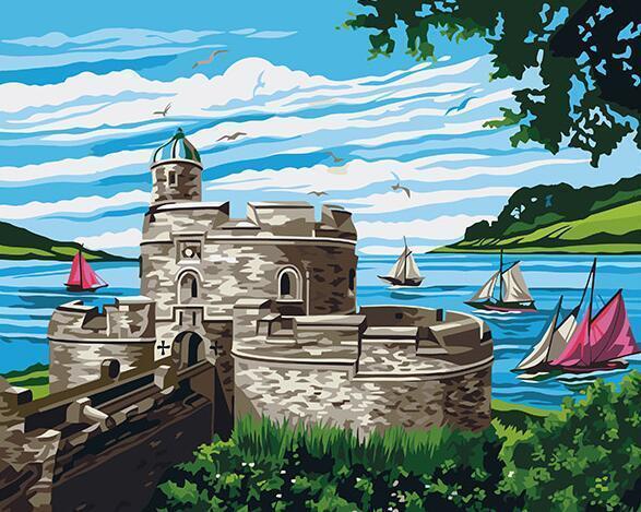 castle paint by number kit adults