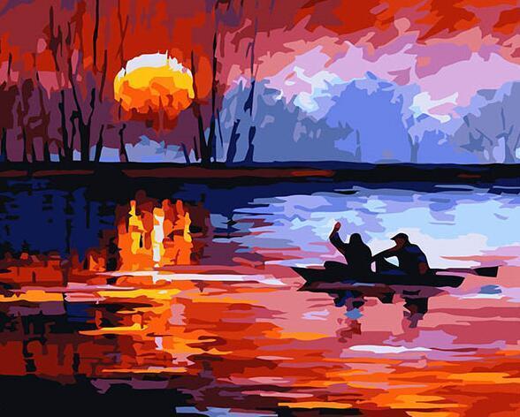 sunset painting by numbers adul