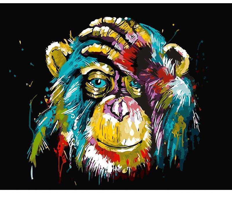 Colorful Chimpanzee Painting - Painting by Numbers for Kids - All Paint by numbers