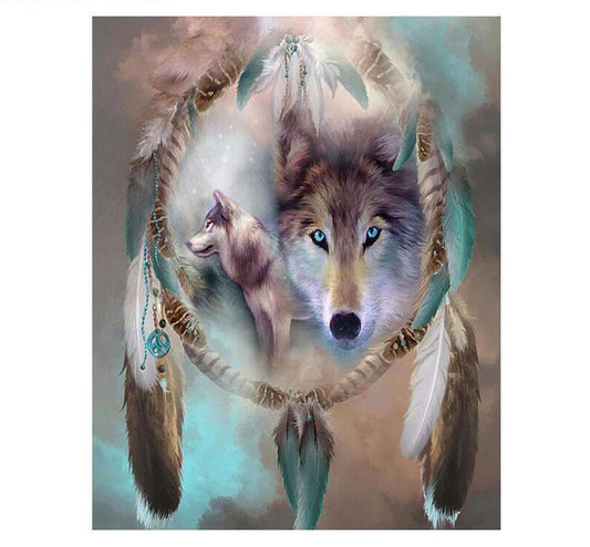 Oil Painting By Numbers Art Wolf Animal On Canvas For Adult Kit