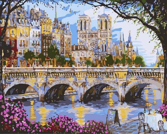 Vintage Old City Bridge - All Paint by numbers