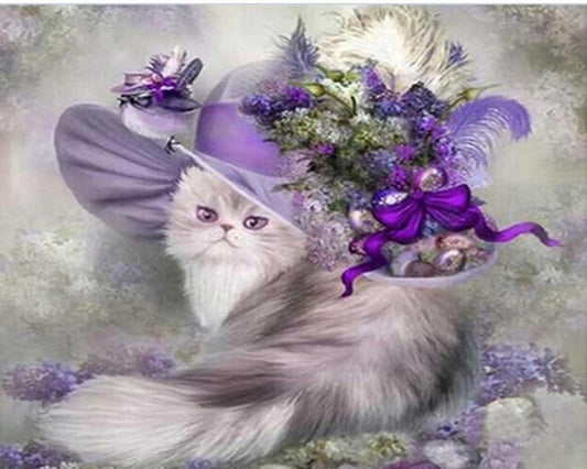 Princess CAT with a Beautiful Hat Painting - All Paint by numbers