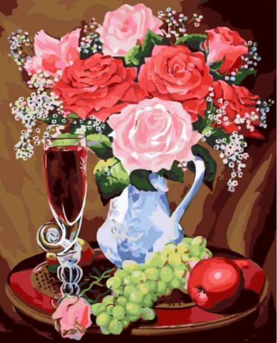 Roses, Fruits and Wine - All Paint by numbers