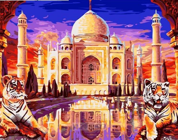 Taj Mahal Paint By Numbers Kit - All Paint by numbers
