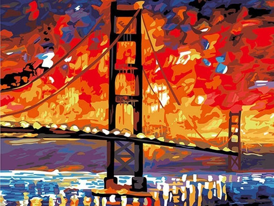 Golden Gate Bridge Paint By Numbers Kit - All Paint by numbers