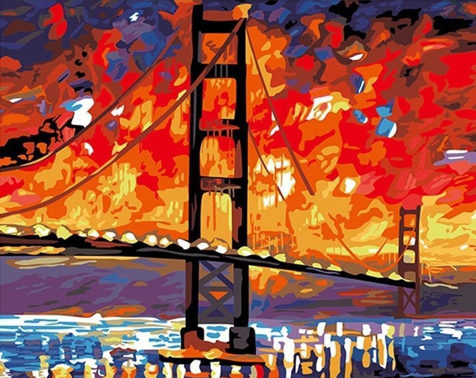 Golden Gate Bridge Paint By Numbers Kit - All Paint by numbers
