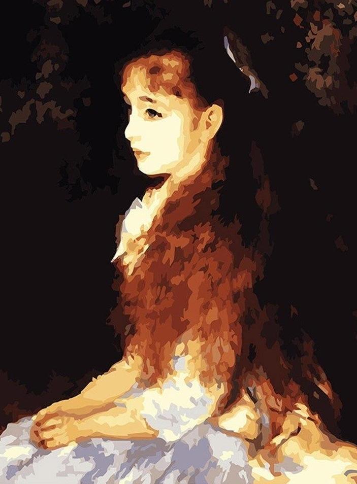 Girl Sitting with Open Hair - All Paint by numbers