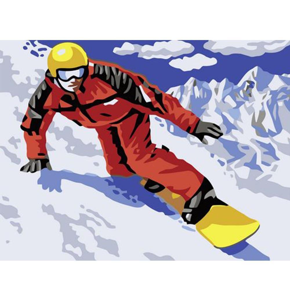 Snow Skiing Paint by Numbers Kit for Adults - All Paint by numbers