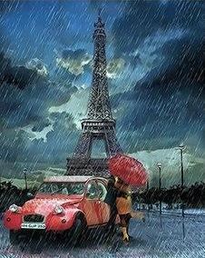 Raining on Eiffel Tower - All Paint by numbers
