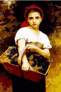 A Girl with A Basket - All Paint by numbers