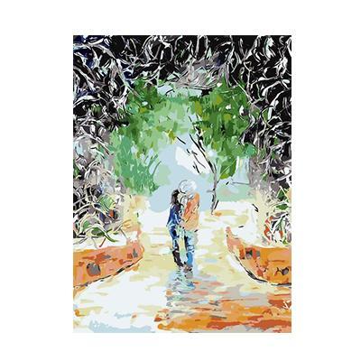 A Couple Kissing in the Rain - All Paint by numbers