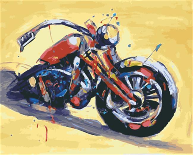 A Splashy Motor Bike - All Paint by numbers